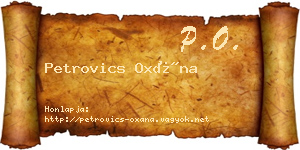 Petrovics Oxána névjegykártya